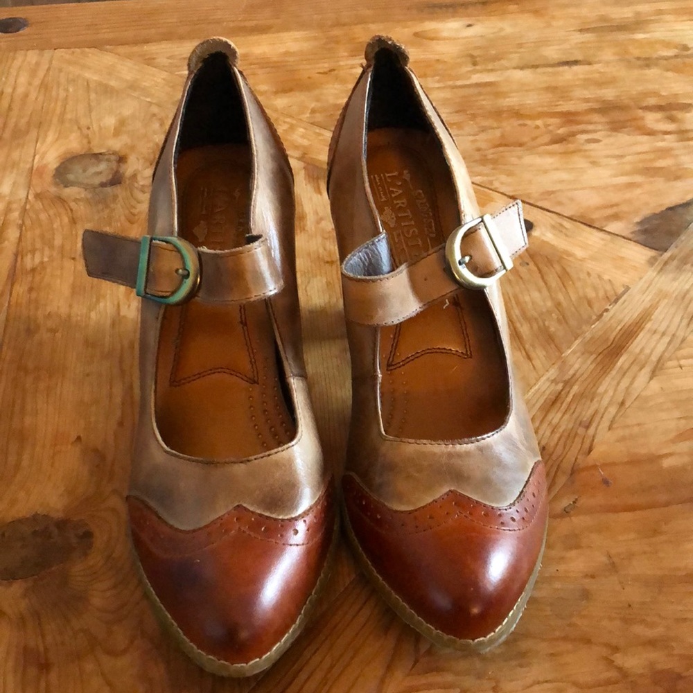 L’Artiste “Marjorie” leather Mary Janes size 42